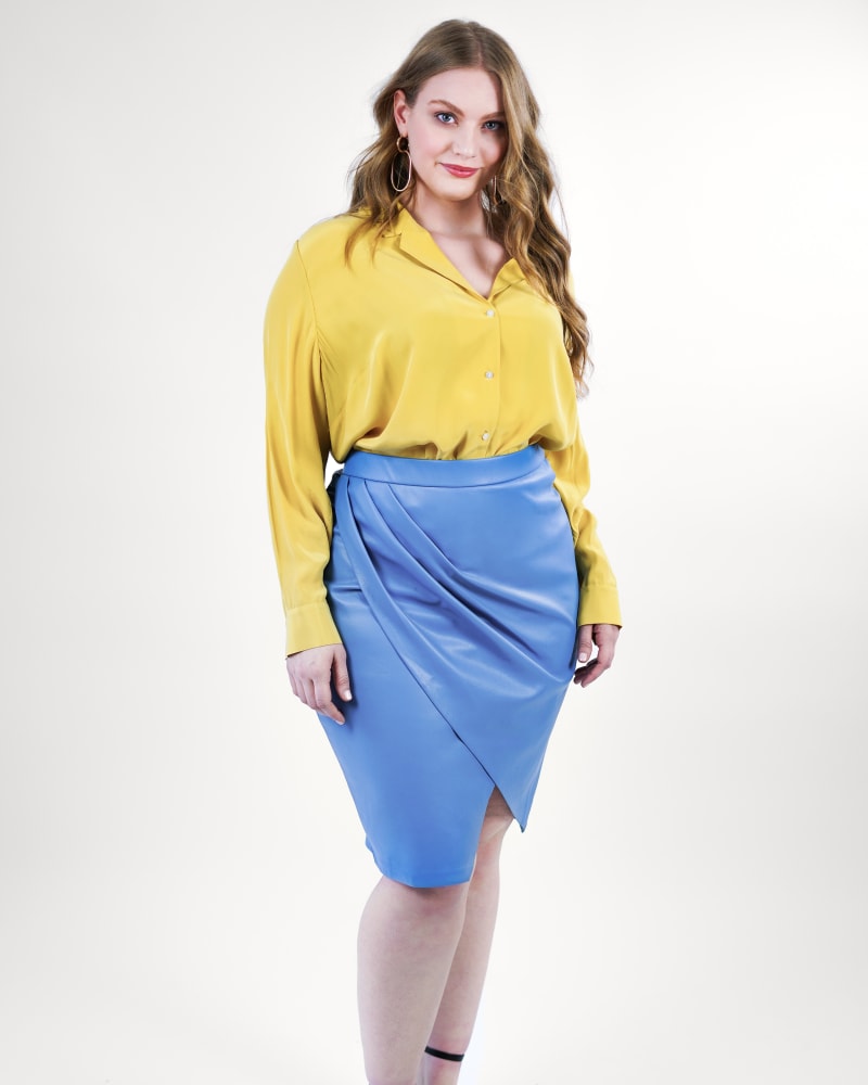 Pleather blue skirt top